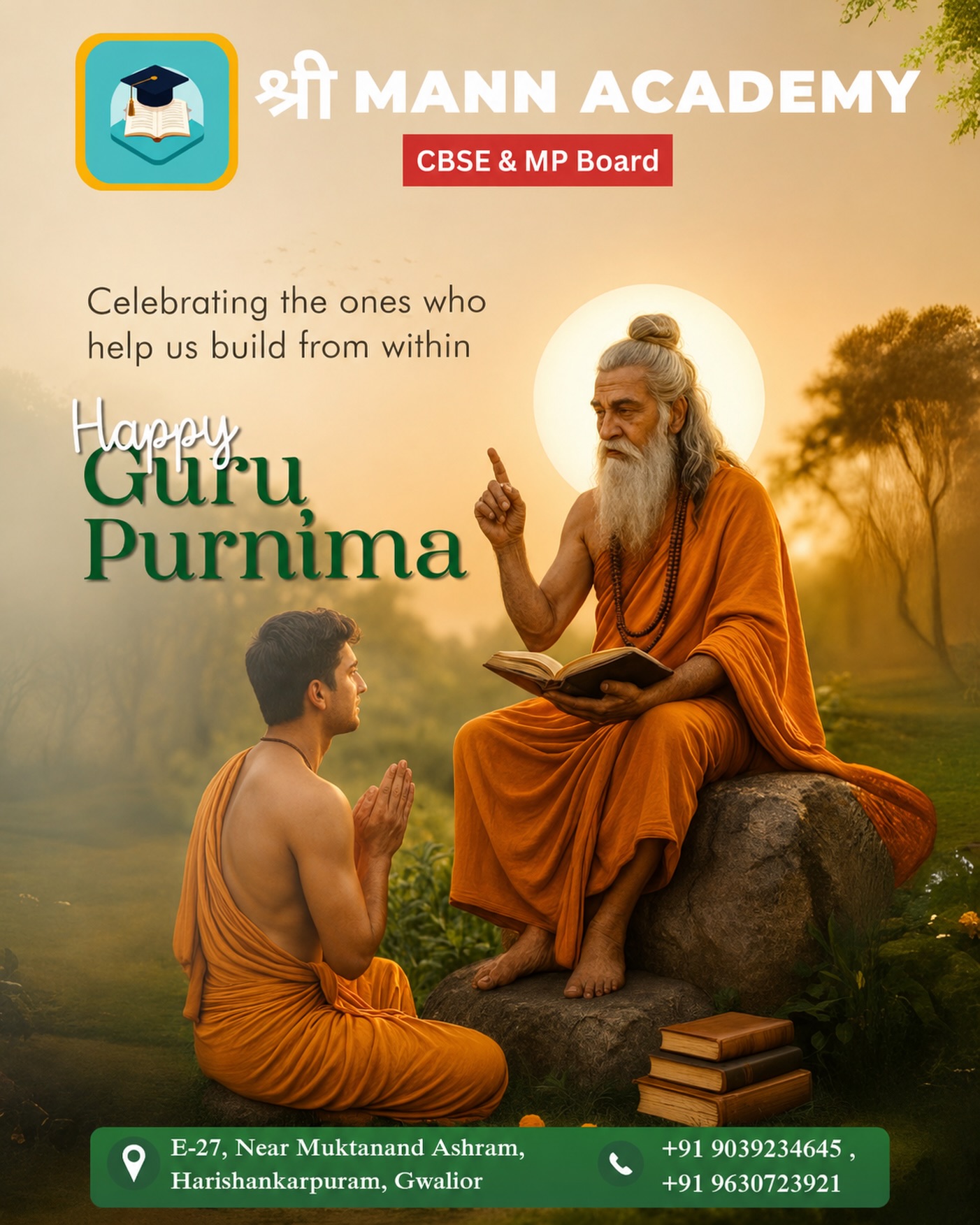 Guru Purnima creative for Shri Mann Academy