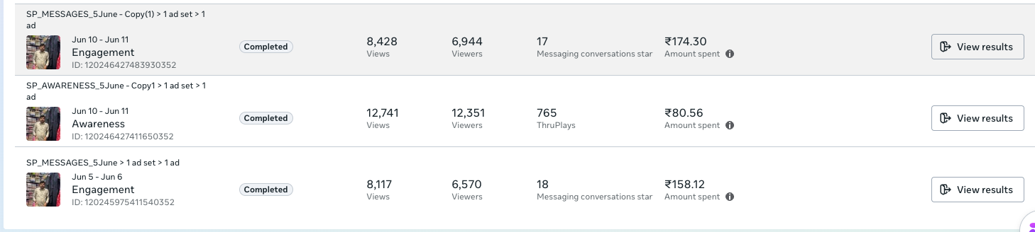 Messaging and video campaign results — set 2